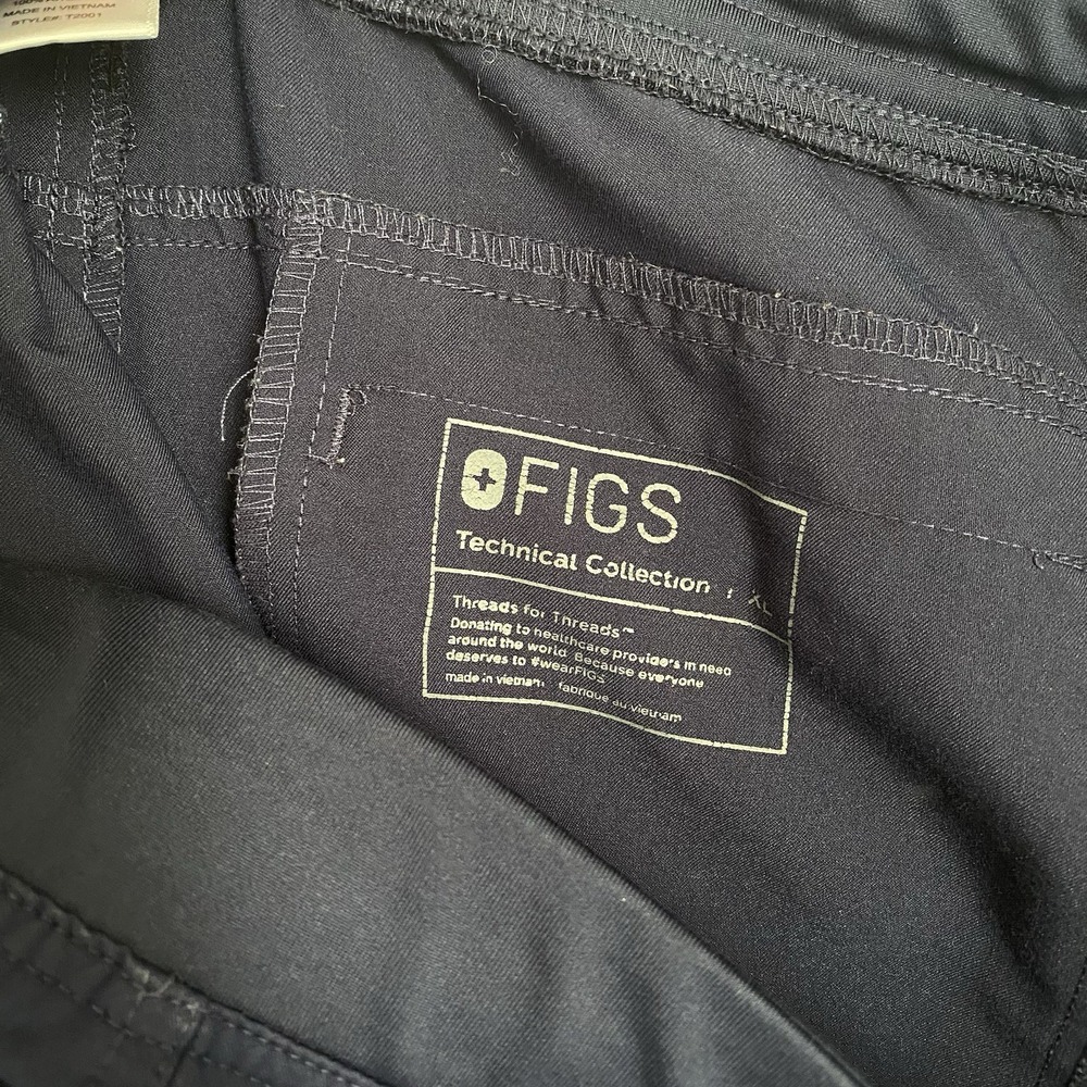 FIGS Kade Cargo Scrub Pants Women XL Navy Blue Straight Elastic Waist Medical - Picture 3 of 9